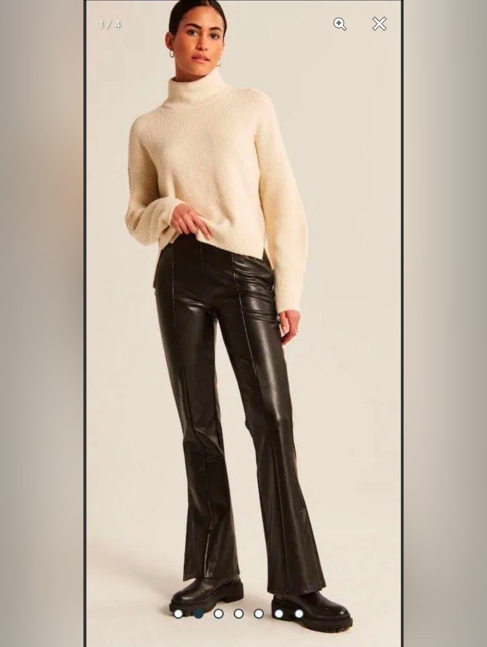 ✨ Abercrombie & Fitch Vegan Leather Split-Hem Pull-On Pants ✨ M